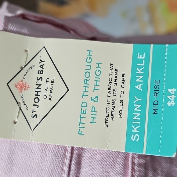 St. John's Bay Light Pink Skinny Ankle Jeans Size 4 NWT - Picture 4 of 6